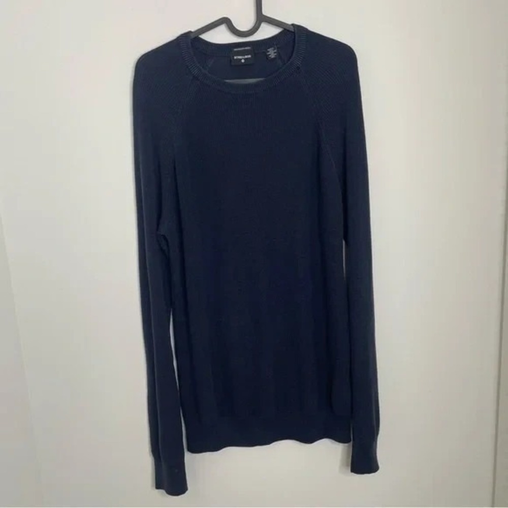 Strellson Sweater Anton-R Mercerized Cotton Blue Small - Picture 2 of 7